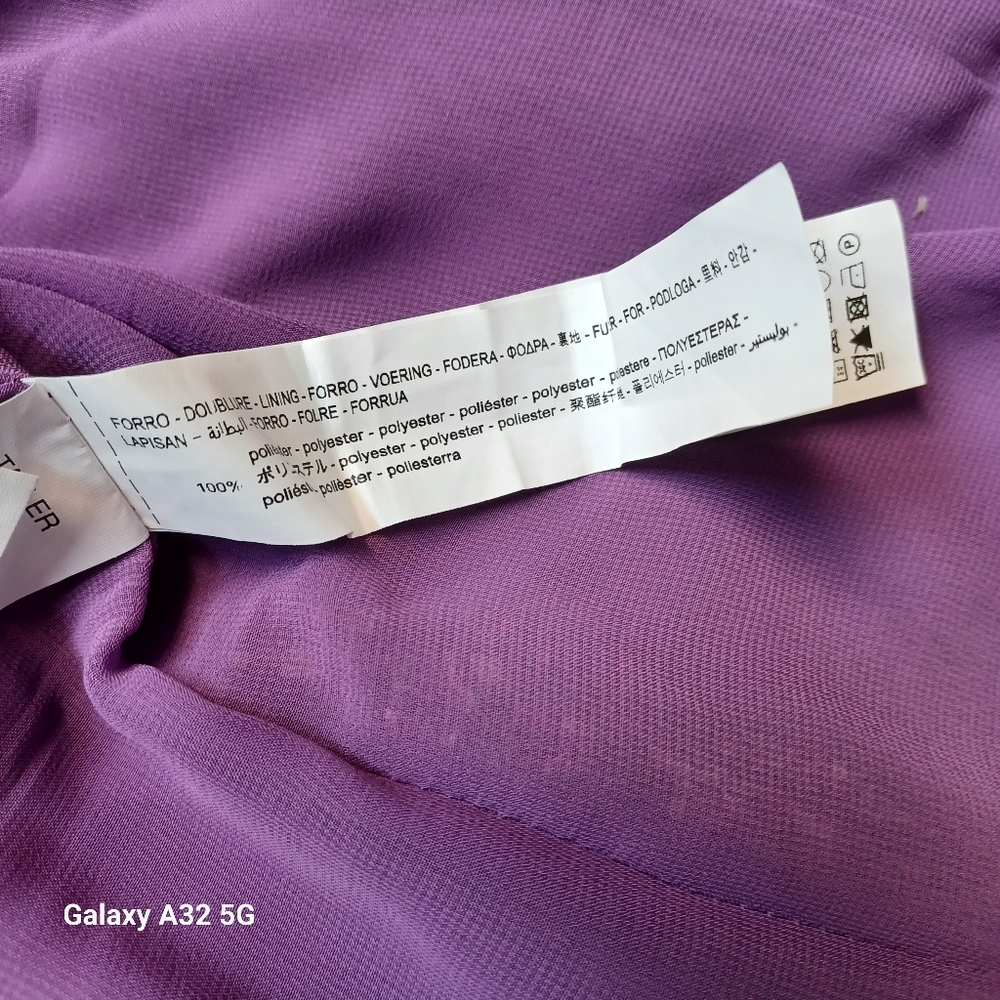 Zara New Women Size L  Purple Patterned Mini Dress - Picture 13 of 16
